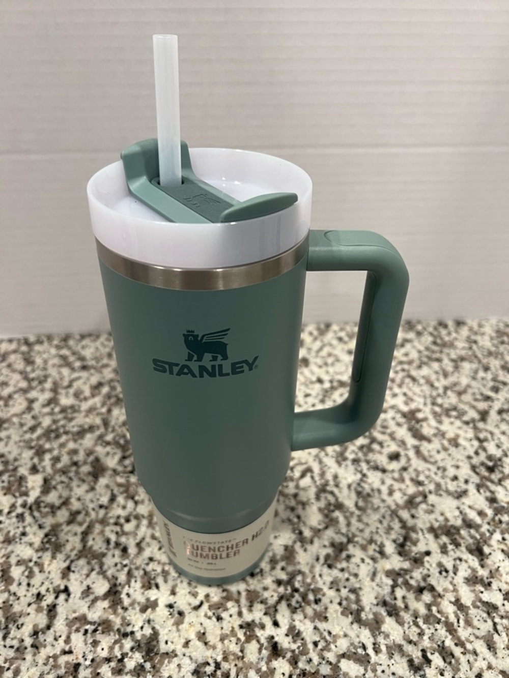 Stanley Green Shale Travel Tumbler with Handle 30 Oz New